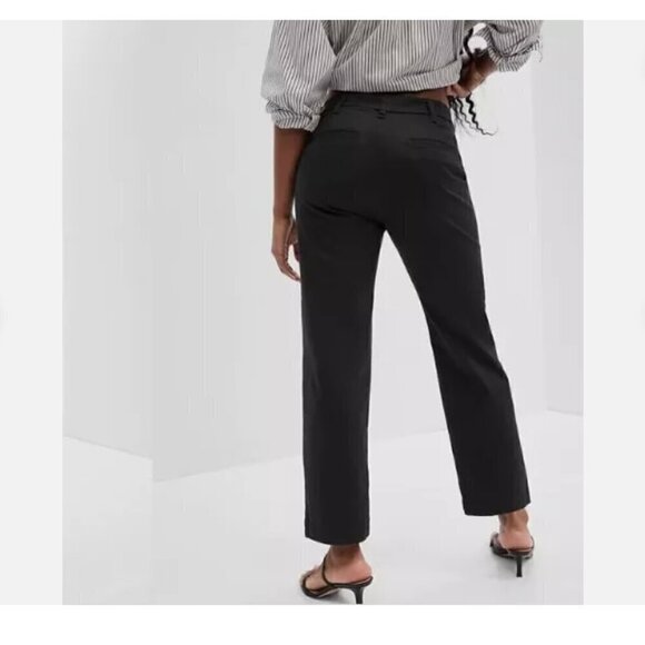 GAP Mid Rise Girlfriend Khakis Moonless Night Washed Black Pants Size 4 TALL NWT - Picture 2 of 8